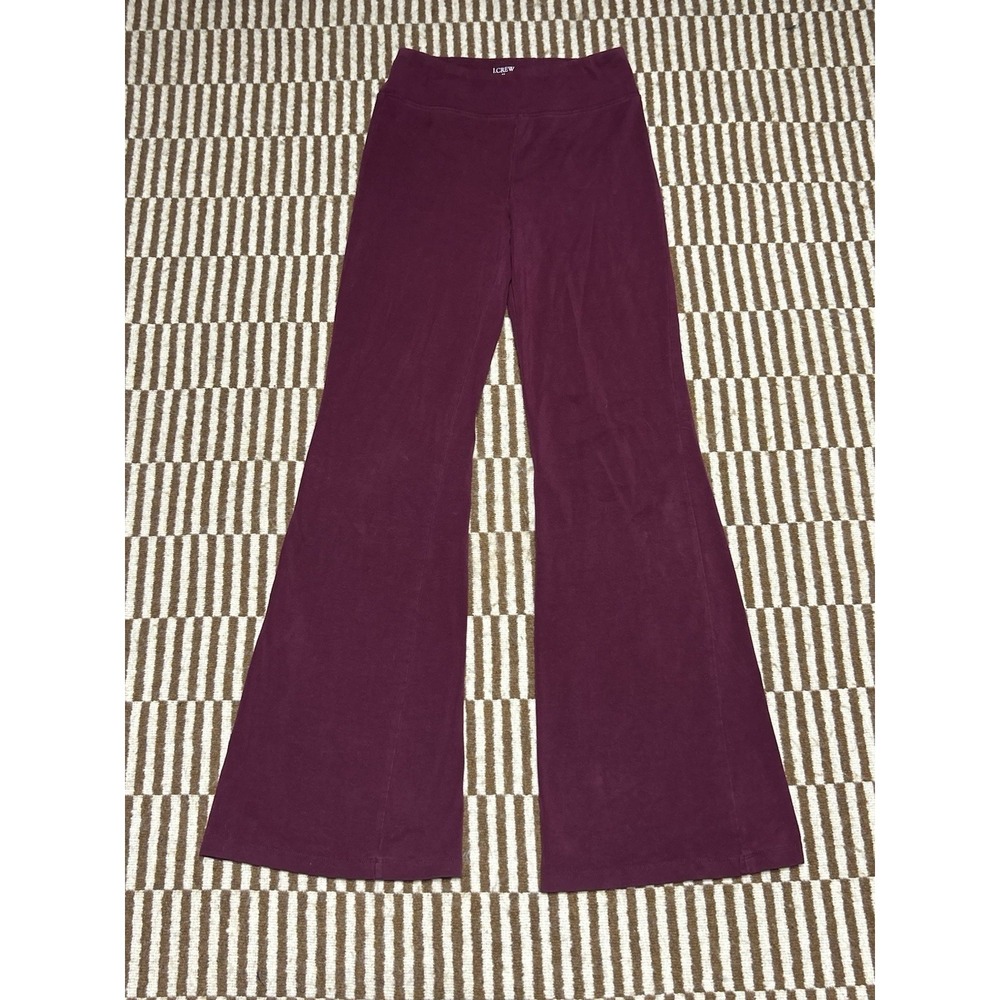 J Crew Womens Medium Burgundy Flare Yoga Lounge Pants Pull On